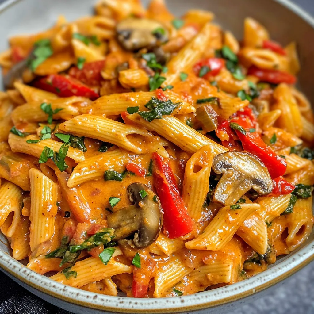 Vegane cremige Fajita-Pasta