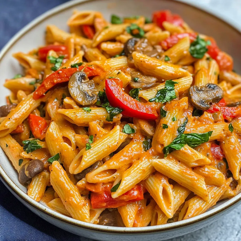 Vegane Cremige Pasta im Fajita-Stil - Einfaches Gericht