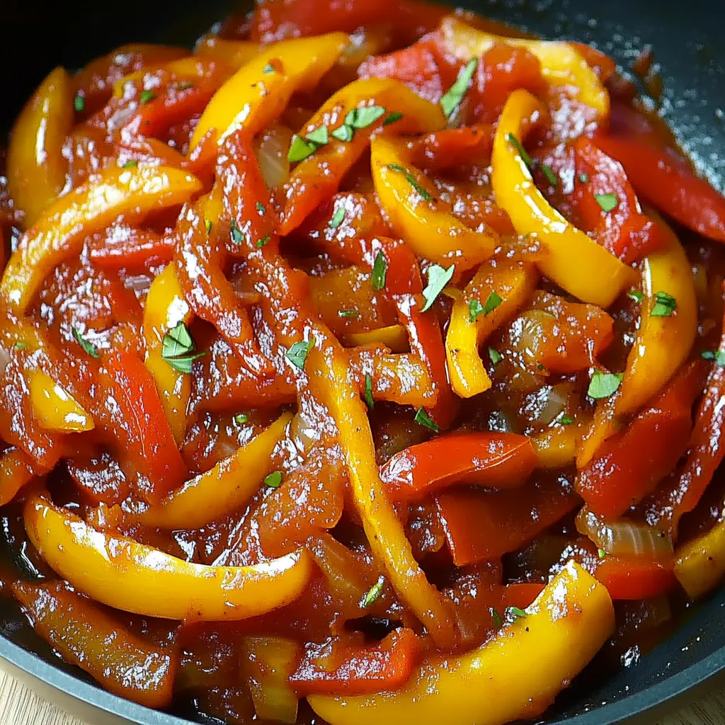 Italienische Peperonata - Einfaches vegetarisches Gericht