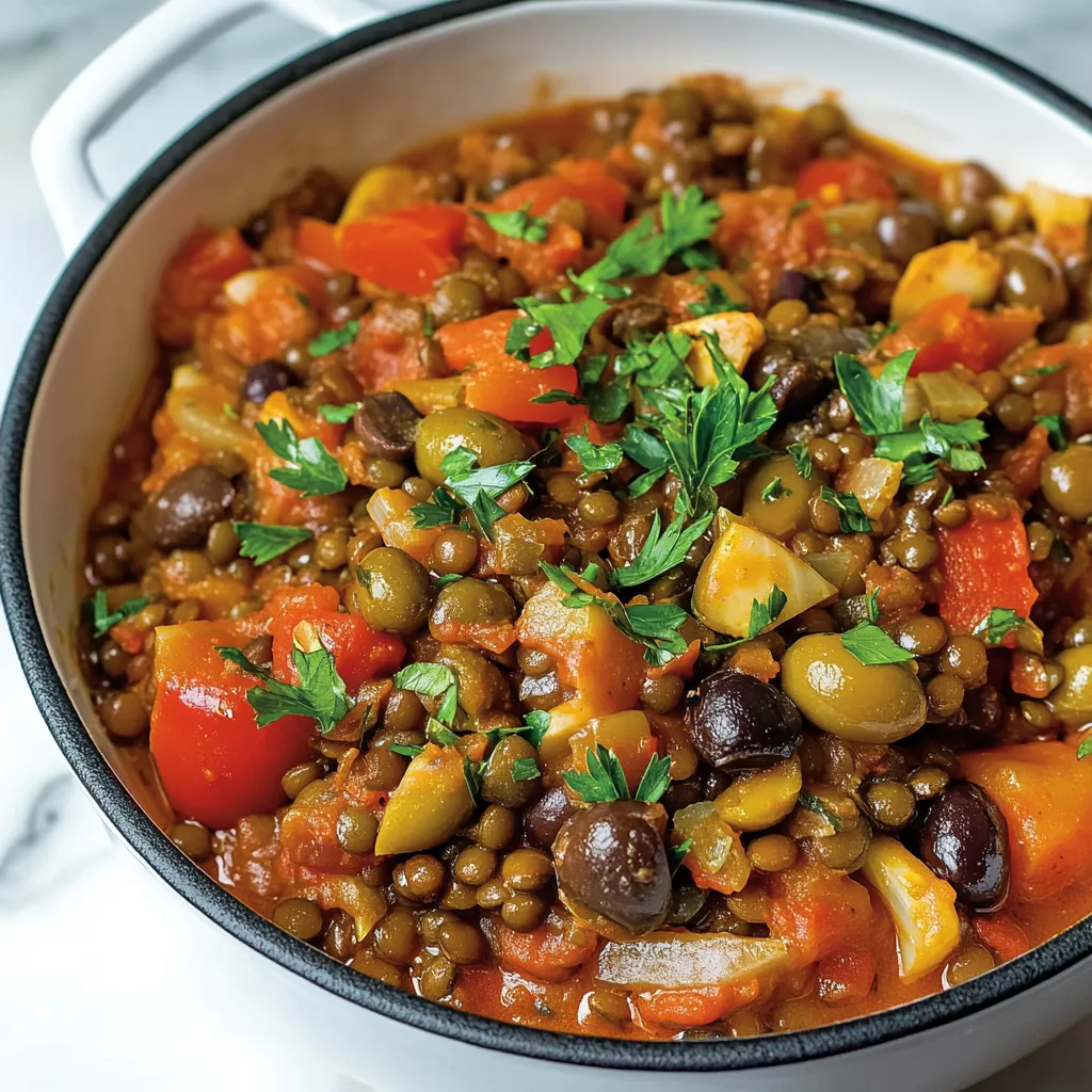 Vegetarischer Linsen-Cacciatore - Einfaches und schmackhaftes Gericht