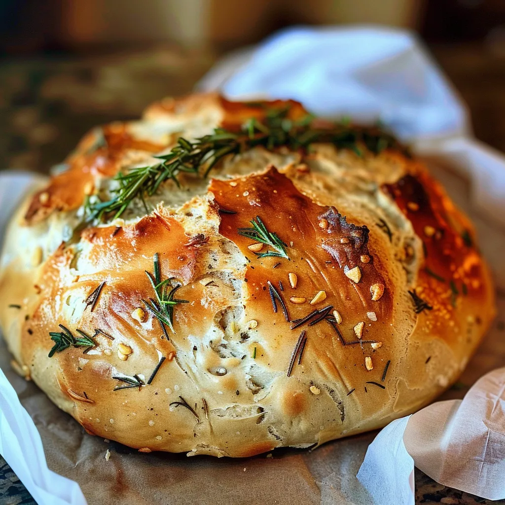 Knoblauch-Rosmarin-Bauernbrot - Einfaches Rezept