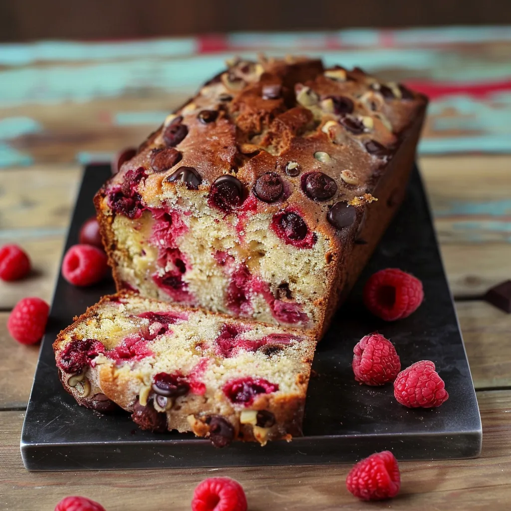 Bananen-Schokoladen-Himbeer-Kuchen - Leckeres Gebäck