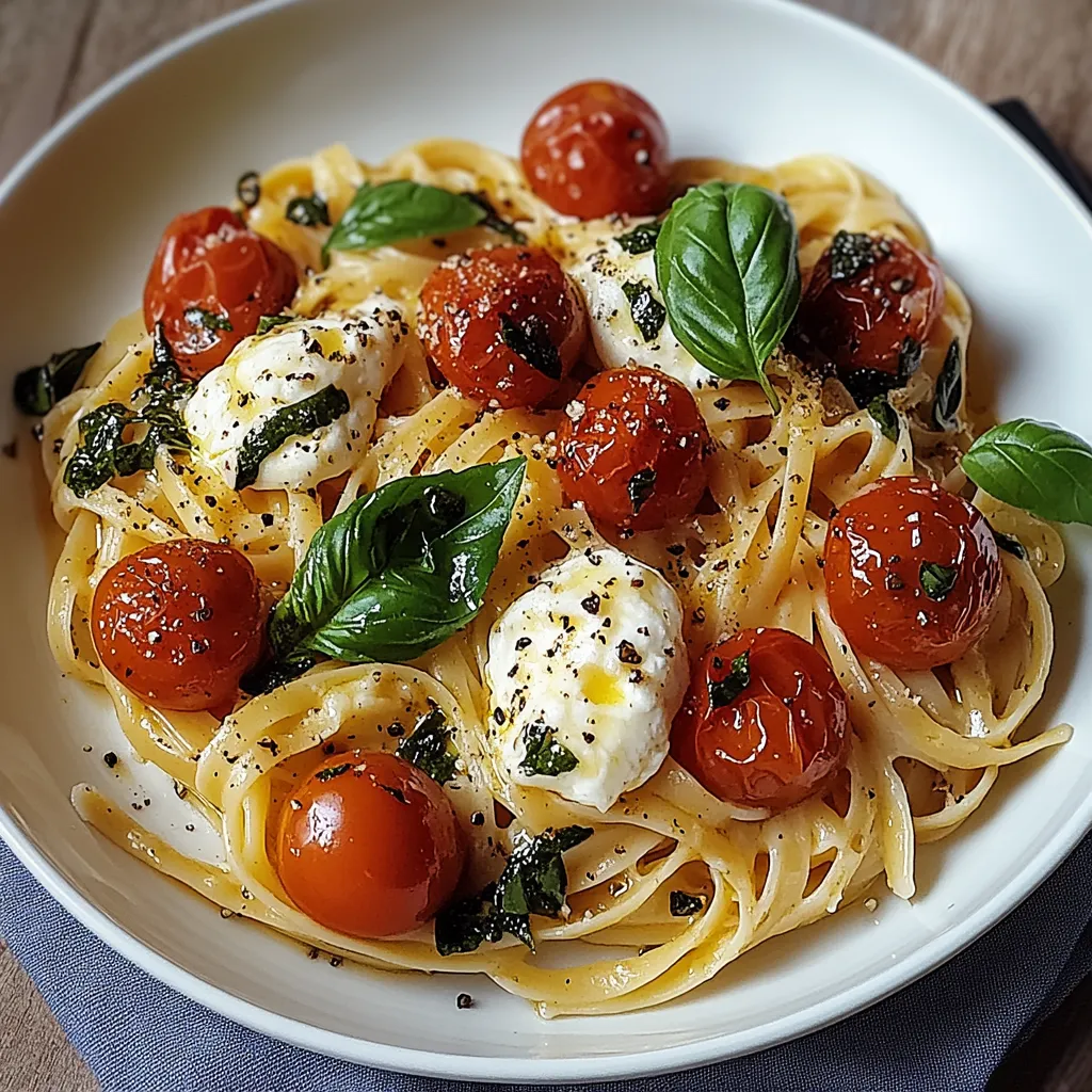 Una cacerola con pasta y tomates.