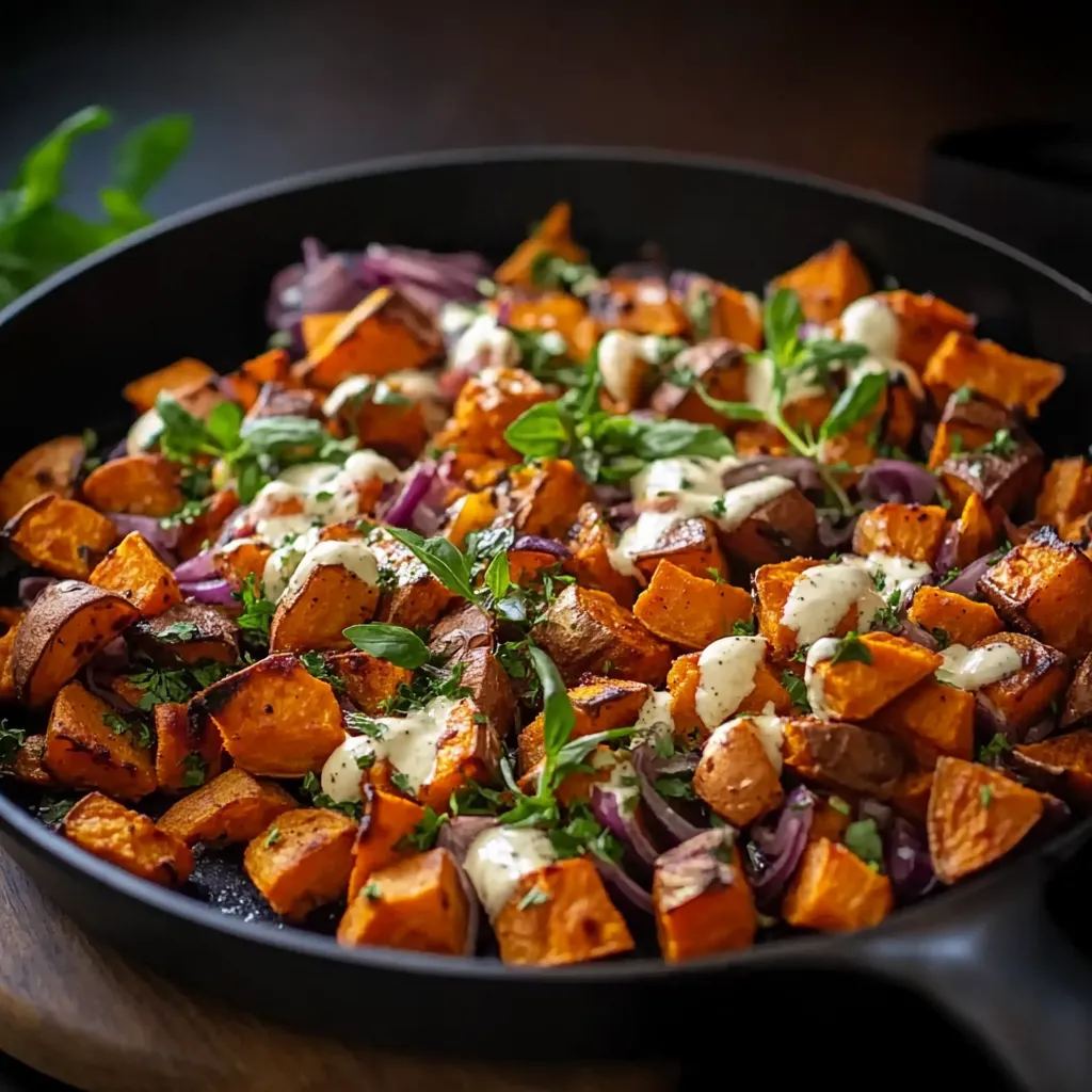 Ein Schmelztopf mit roten Paprika, Zwiebeln und Käse.
