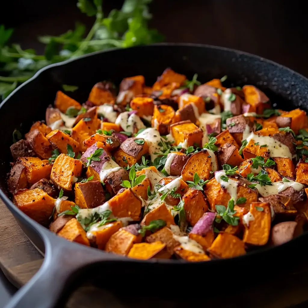 Ein Schmelztopf mit roten Paprika, Zwiebeln und Käse.