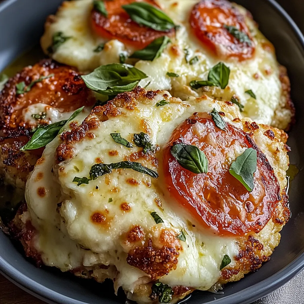 Ein Schmelztopf mit Käse und Tomaten.