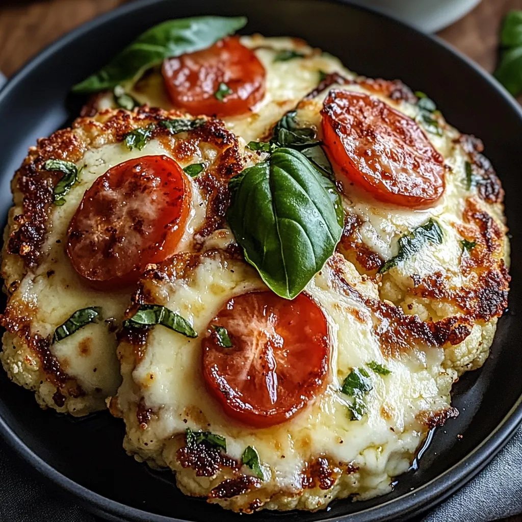 Ein Schmelztopf mit Tomaten, Basilikum und Käse.