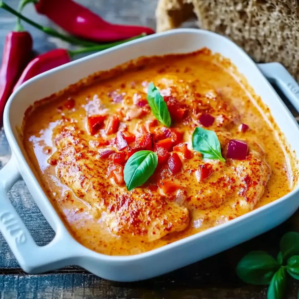 Ein weißer Teller mit einer Mischung aus Gemüse, darunter Basilikum, Tomaten und Paprika, auf einem Tisch.