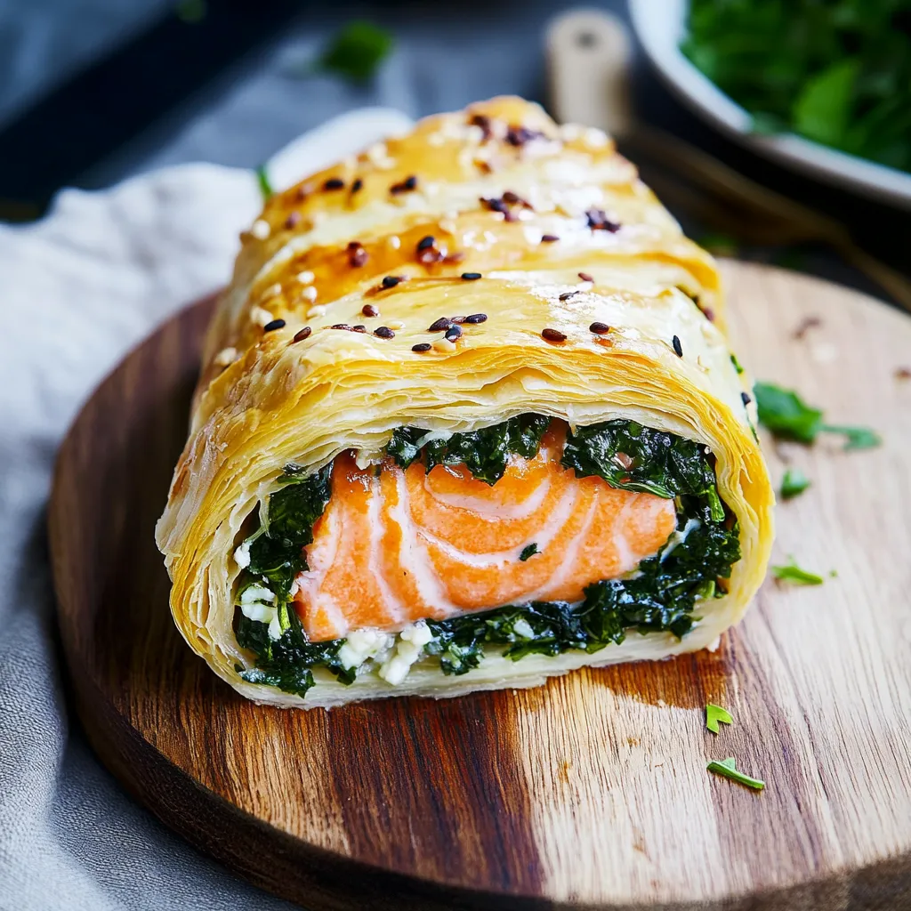 Ein Salat mit rotem Kohl, Spinat und Kaviar auf einem Holzblock.