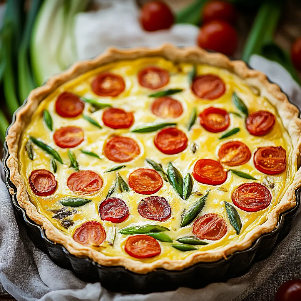 Eine Tomaten-Spinat-Pizza in einem Teller.