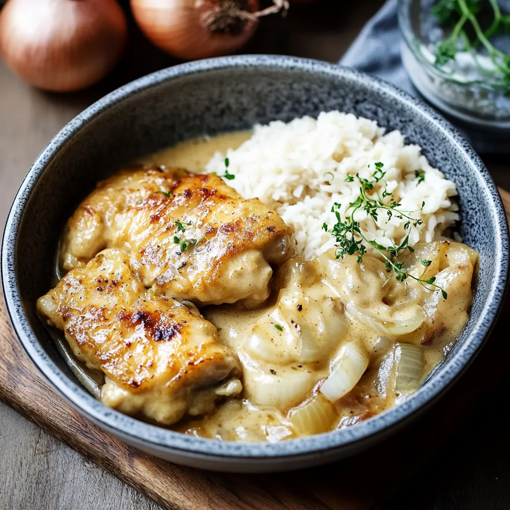 Ein Schüssel mit Rice und Chicken.