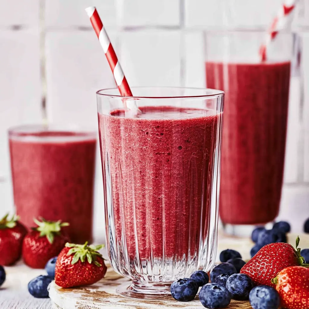 Eine Tasse mit einem Strawberry Smoothie, der aus Strawberries, Milch und einer Schlagkraftmaschine hergestellt wurde.