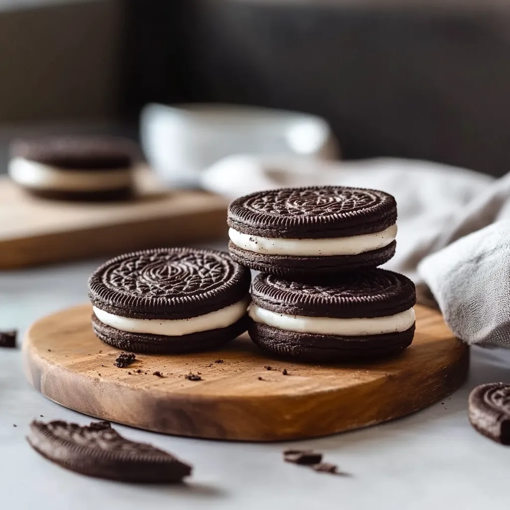 Eine Schüssel mit Oreo-Schokoladenkugeln auf einem Tisch.