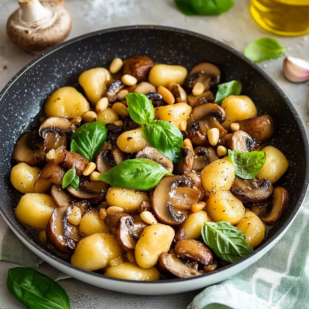 Ein schwarzes, mit Mushrooms und Spinat gefülltes Gericht auf einem Teller.