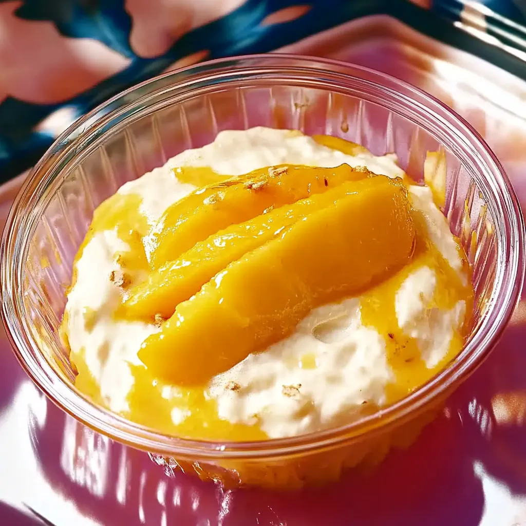 Ein Glas mit einer Mischung aus frischem Obst und Mayonnaise.