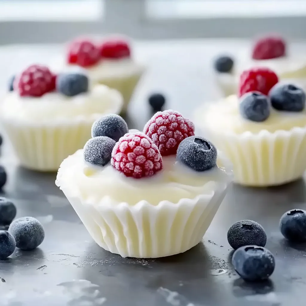 Eine Schüssel mit Raspberry- und Blaubeer-Kuchen, die mit Eiscreme und Raspberry-Konfekt garniert sind.