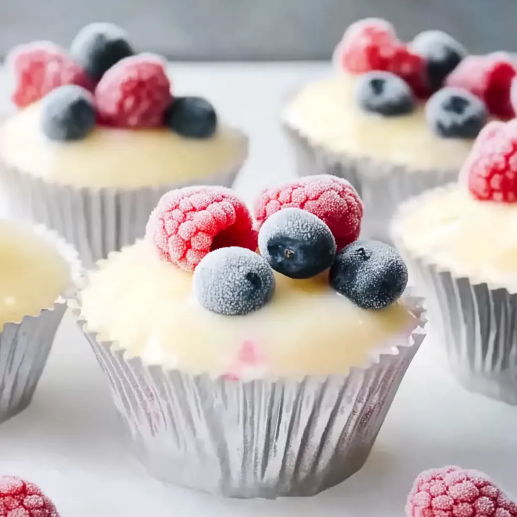 Eine Schüssel mit frischen Beeren und Kuchen.