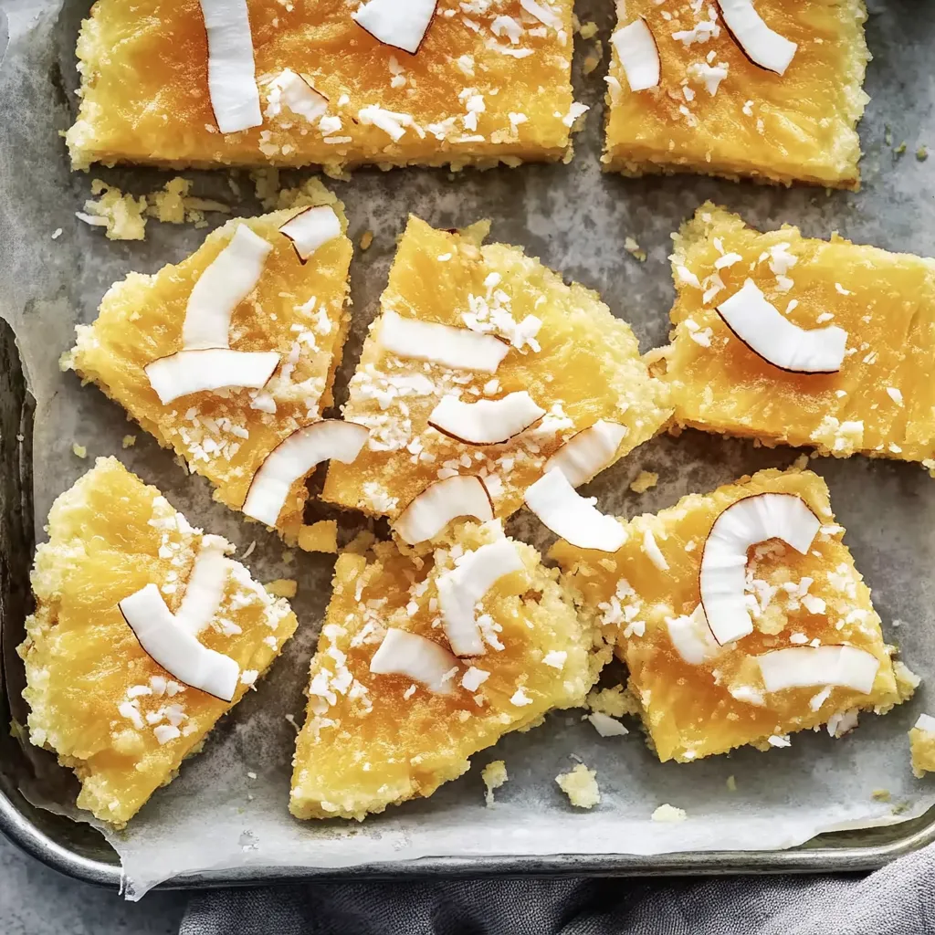 Eine Tafel mit verschiedenen Backwaren, darunter eine Art von Kuchen mit Kokosnuss.