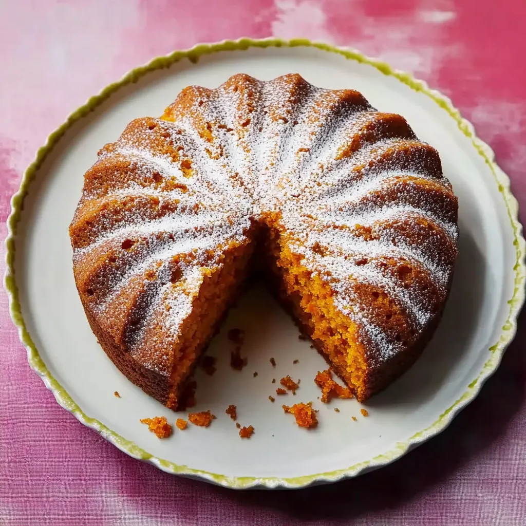 Ein Stück Kuchen auf einem weißen Plate.