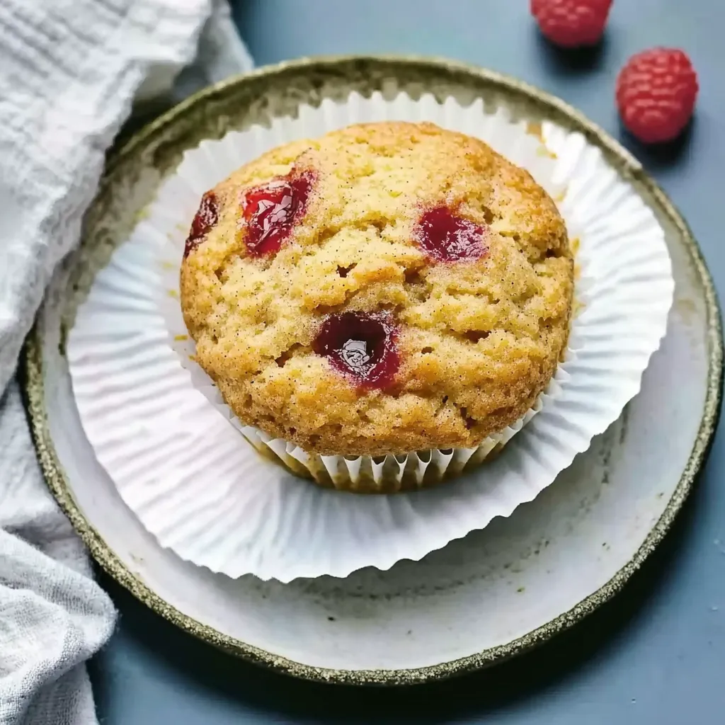 Ein muffin mit einer Kugelform und einer weißen Schicht auf einem Teller.