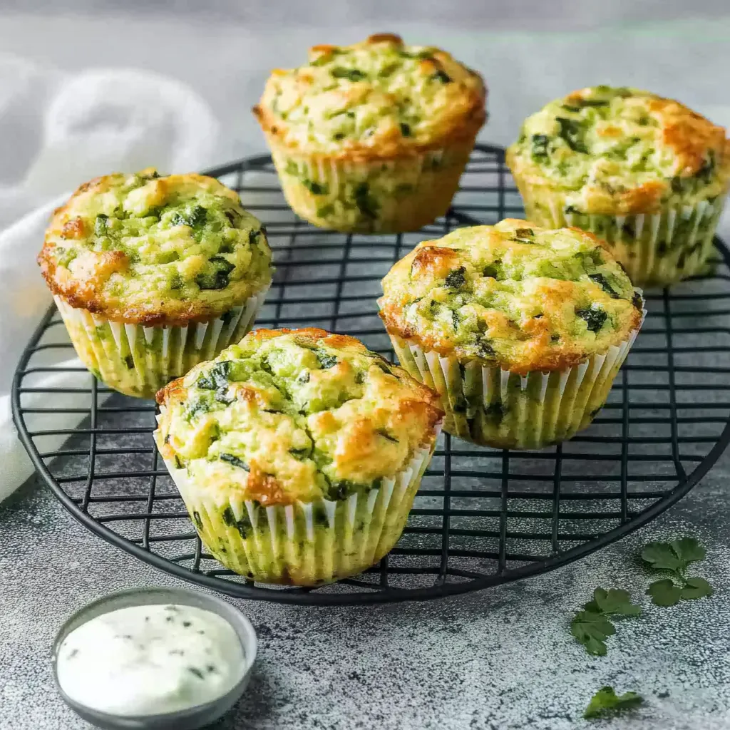 Ein weißer Teller mit sechs grünen Muffins darauf.