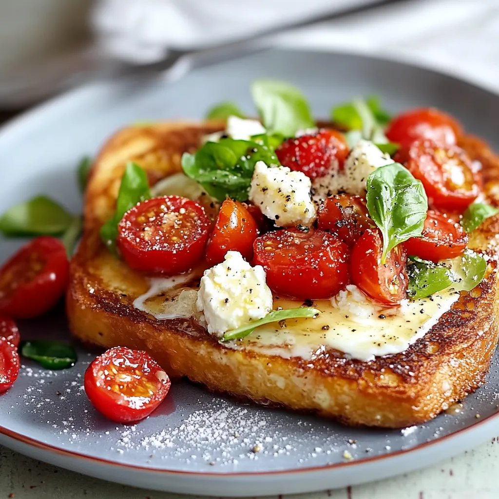 Eine Platte mit Toast, Tomaten, Spinat und Käse.