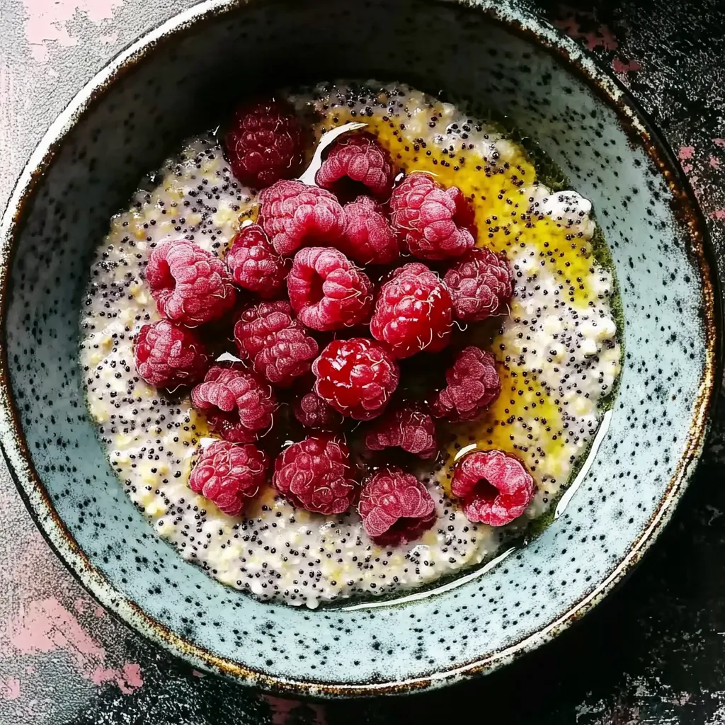 Ein Schälchen mit Raspberry-Pudding und Raspberry-Sauce.