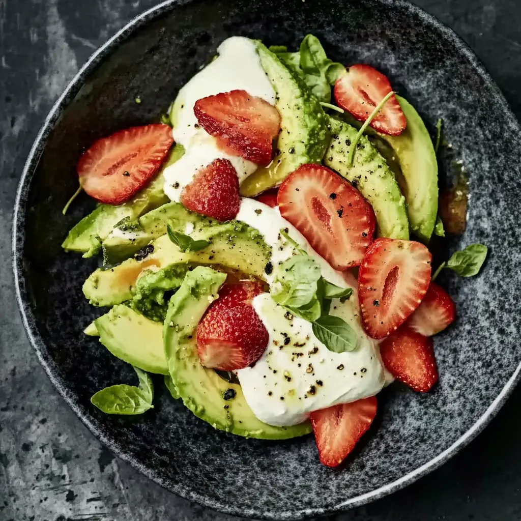 Ein Schälchen mit Strawberries und Avocado.