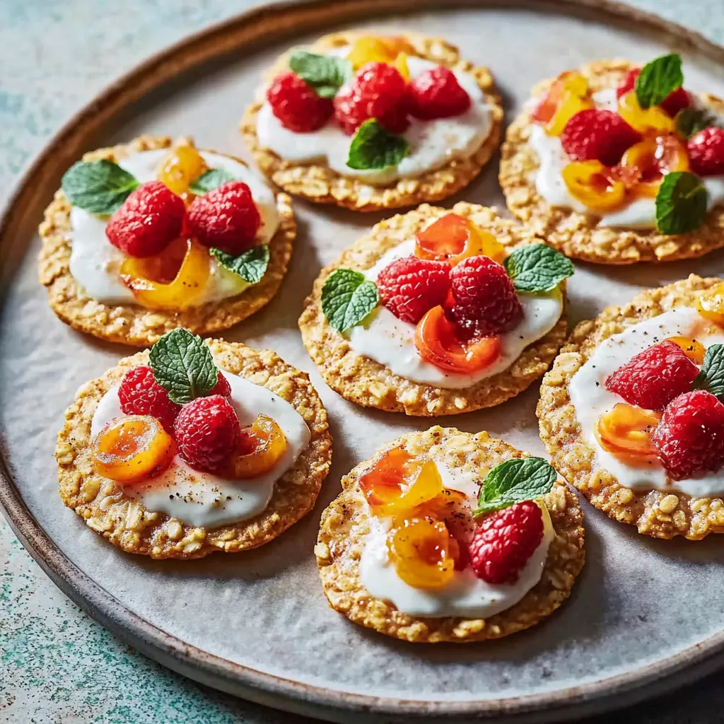 Eine Platte mit sechs Raspberry-Taschen, die mit frischem Raspberry und Zitrone gefüllt sind.