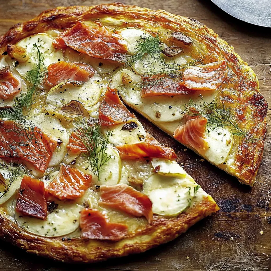 Ein Stück Pizza mit Salat auf einem Tisch.