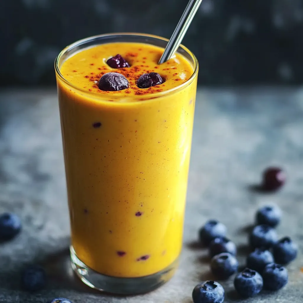 Ein Glas mit einer Mischung aus Orange- und Blau-Frucht, garniert mit einer Stange.
