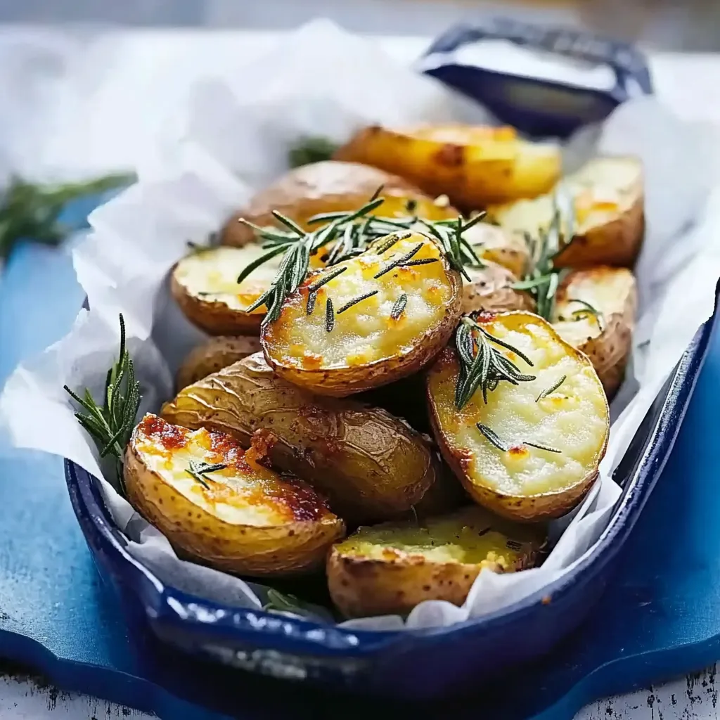 Ein Schälchen mit gegrillten Paprika, die mit Basilikum und Käse garniert sind.