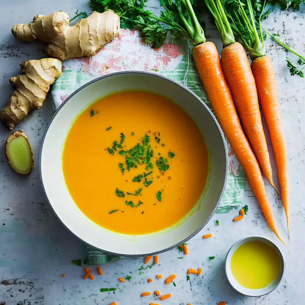 Ein Schalen mit einer cremigen Suppe und frisch gezogenen Zwiebeln.