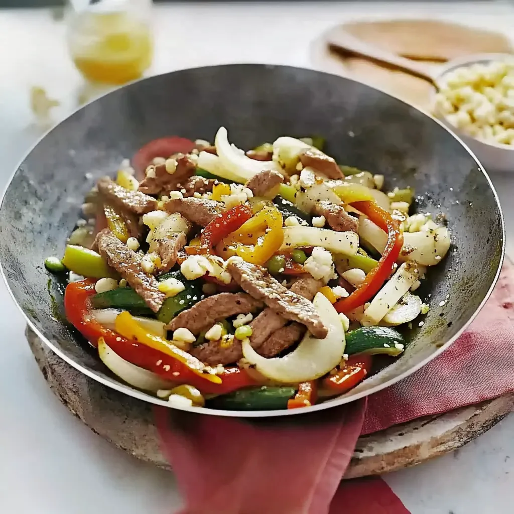 Ein Schmelztopf mit einer Mischung aus Fleisch, Gemüse und Kartoffeln.