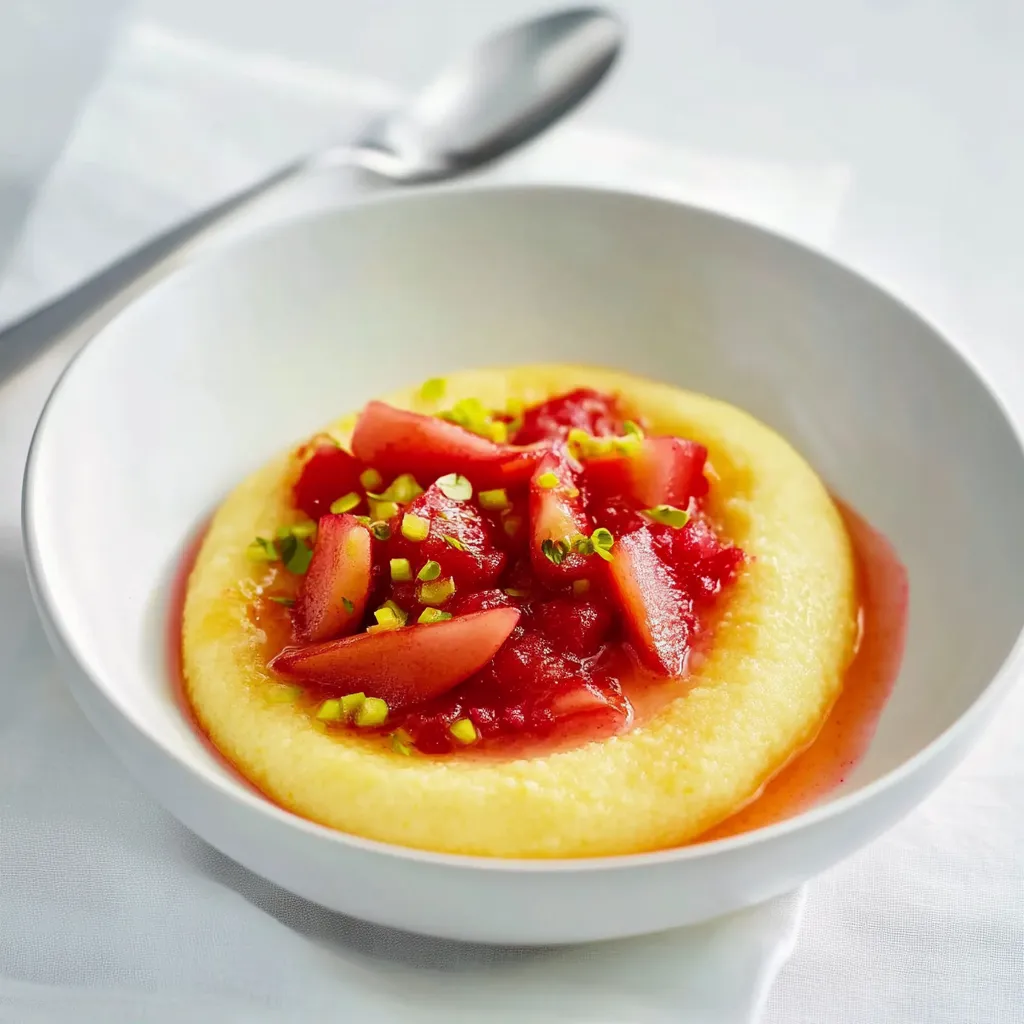 Ein weißer Teller mit einer Masse aus Quark und Beeren.