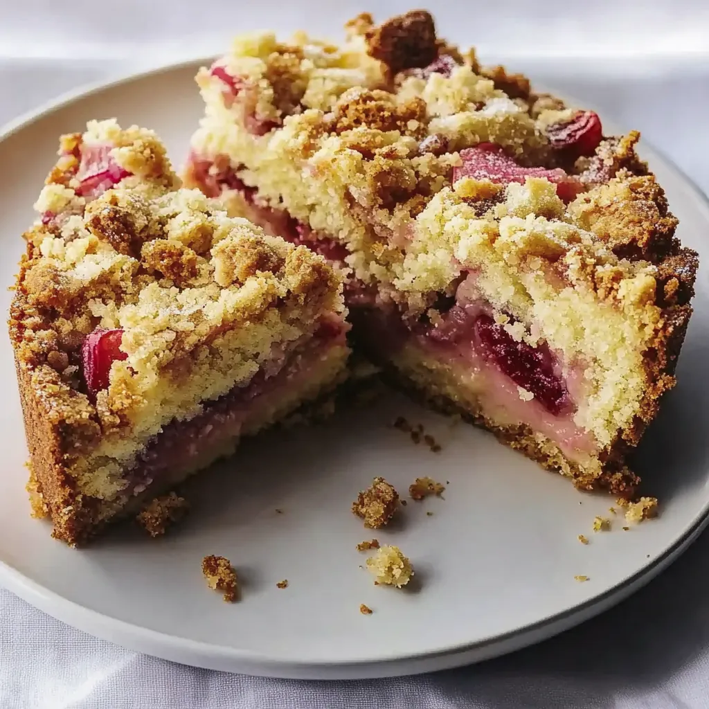 Ein Stück Kuchen auf einem weißen Teller.