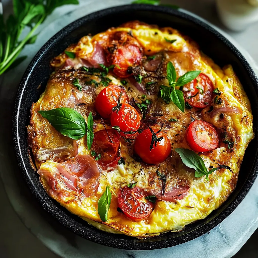 Ein Schüssel mit einer Mischung aus Eiern, Tomaten, Spinat und Zwiebeln.