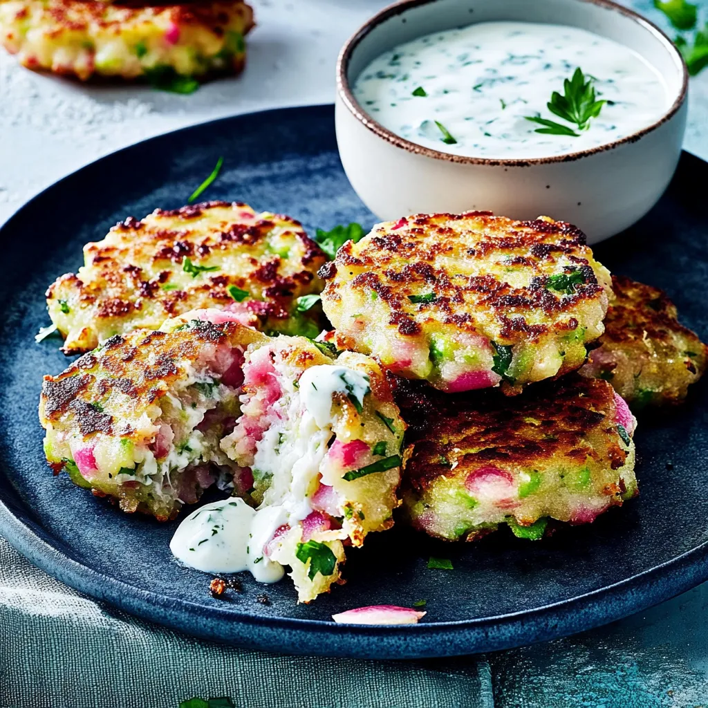 Ein Plate mit zwei Patties, die mit Sauce und Zwiebeln garniert sind.