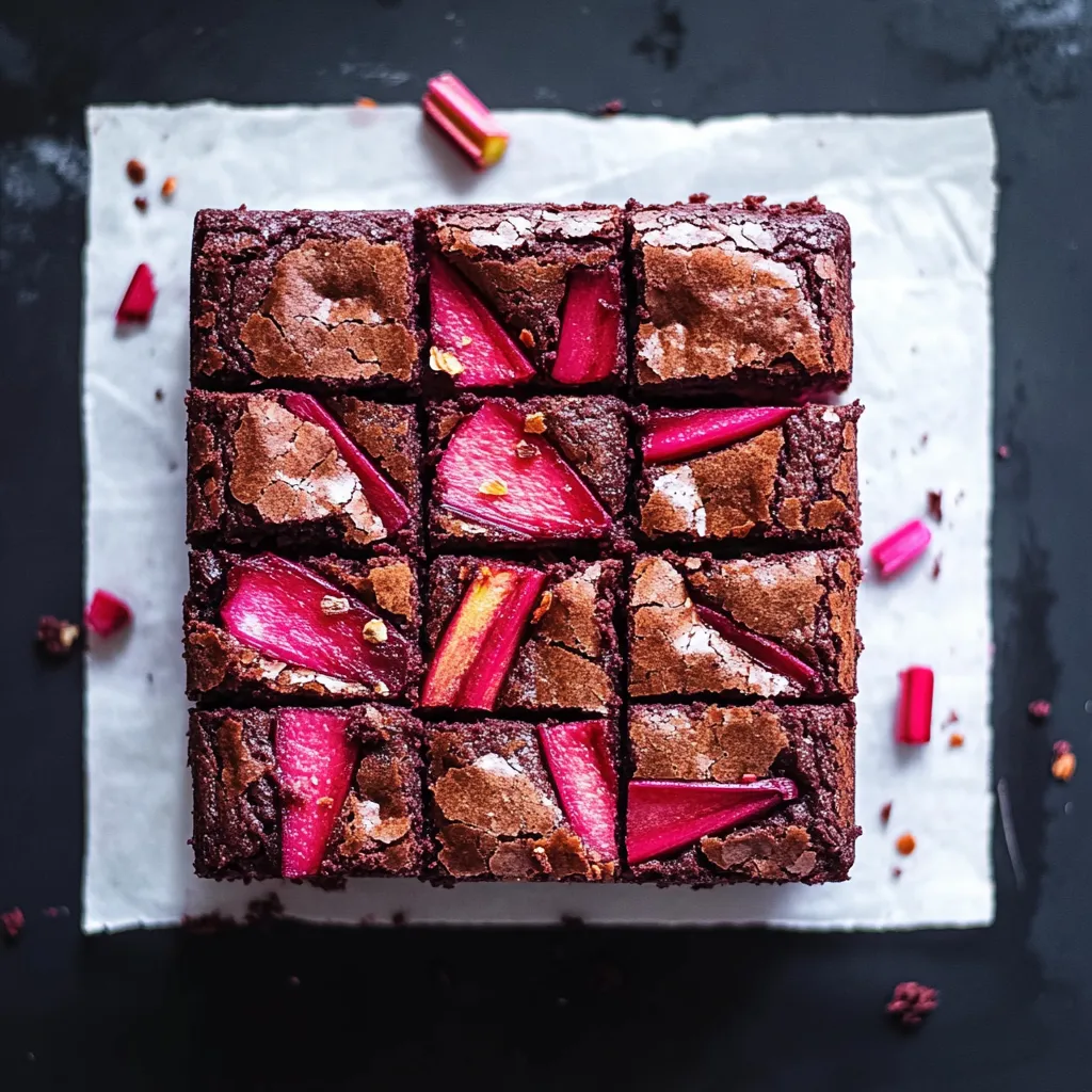 Ein kleiner, zerlegter Brownie mit Strawberries.