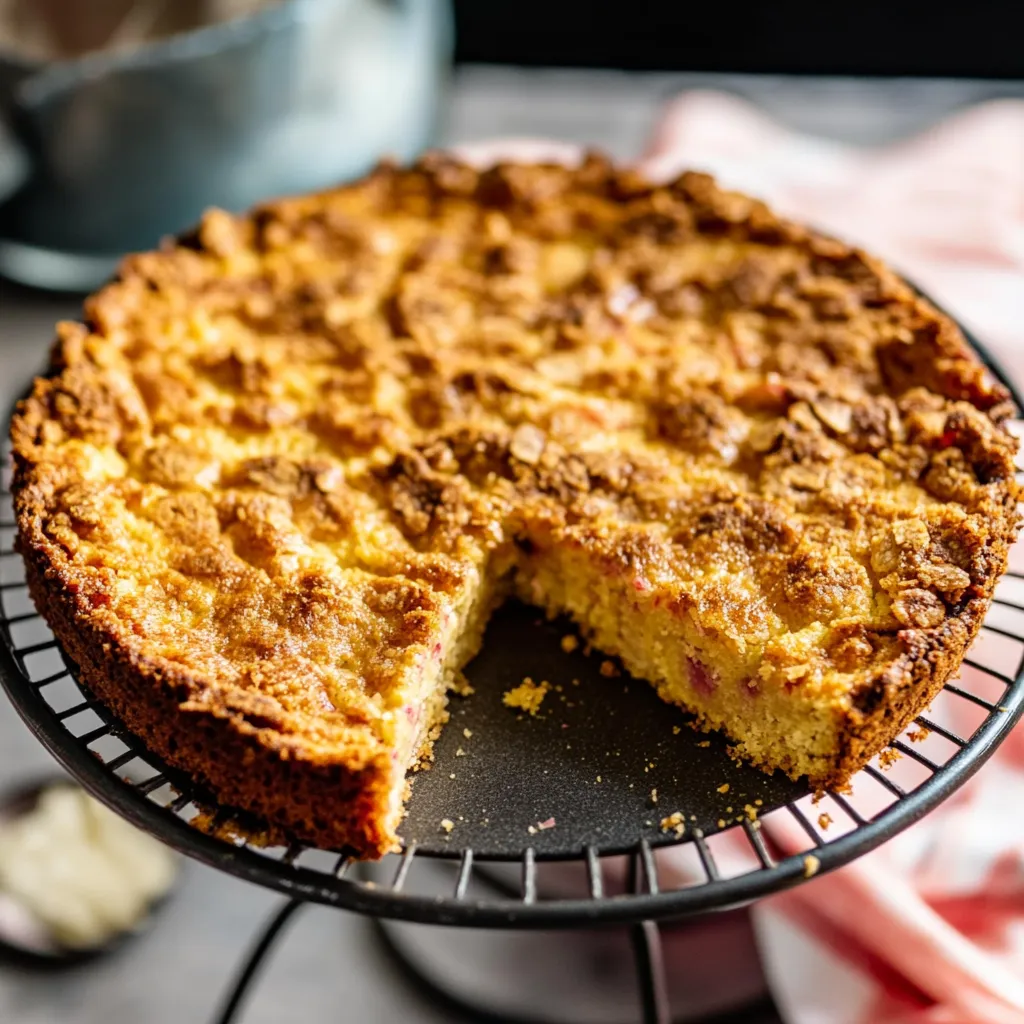 Ein Stück Kuchen auf einem Drahtkübel.