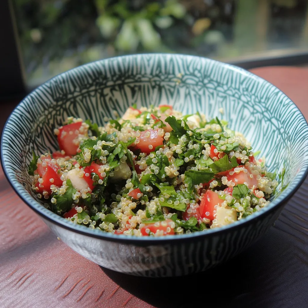 Ein Schüssel mit einer Mischung aus Salat, Tomaten, Zwiebeln und Reis.