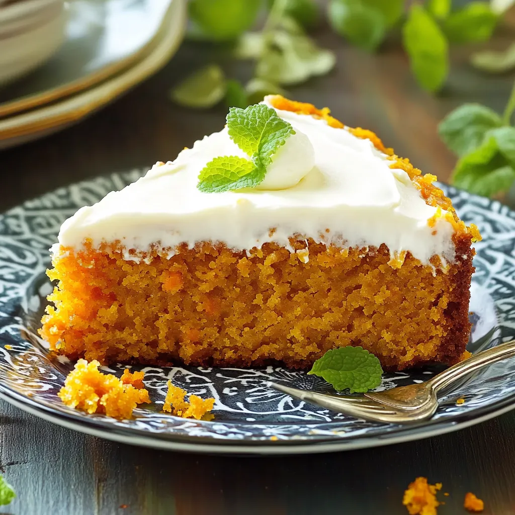 Eine Tasse mit einem Stück Kuchen, der mit Mintblättern garniert ist.