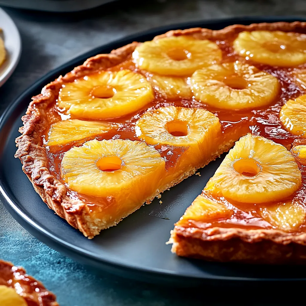 Eine halbe Pizza mit frischem Honig und frischen Ananas.
