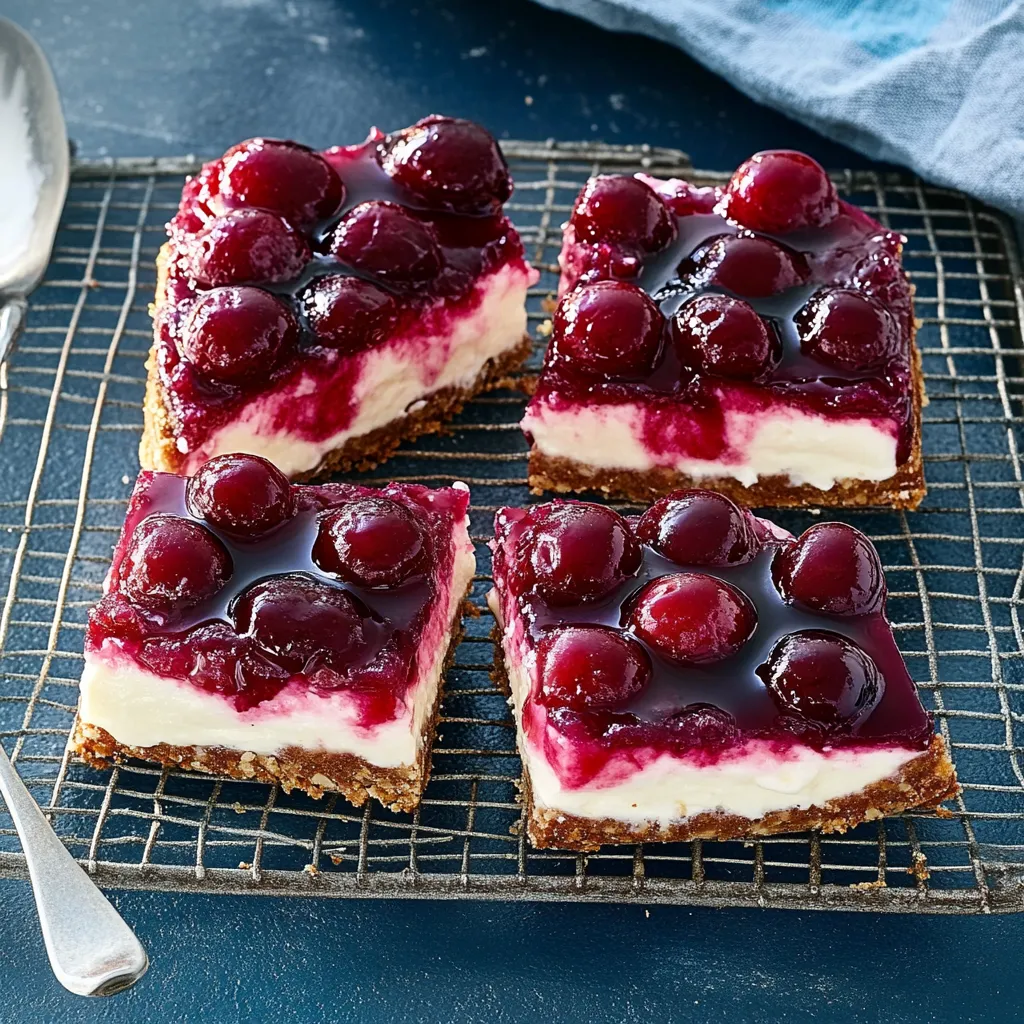 Eine Tafel mit vier Scheiben von Cherry-Kreuzküchen auf einem Metallteller.