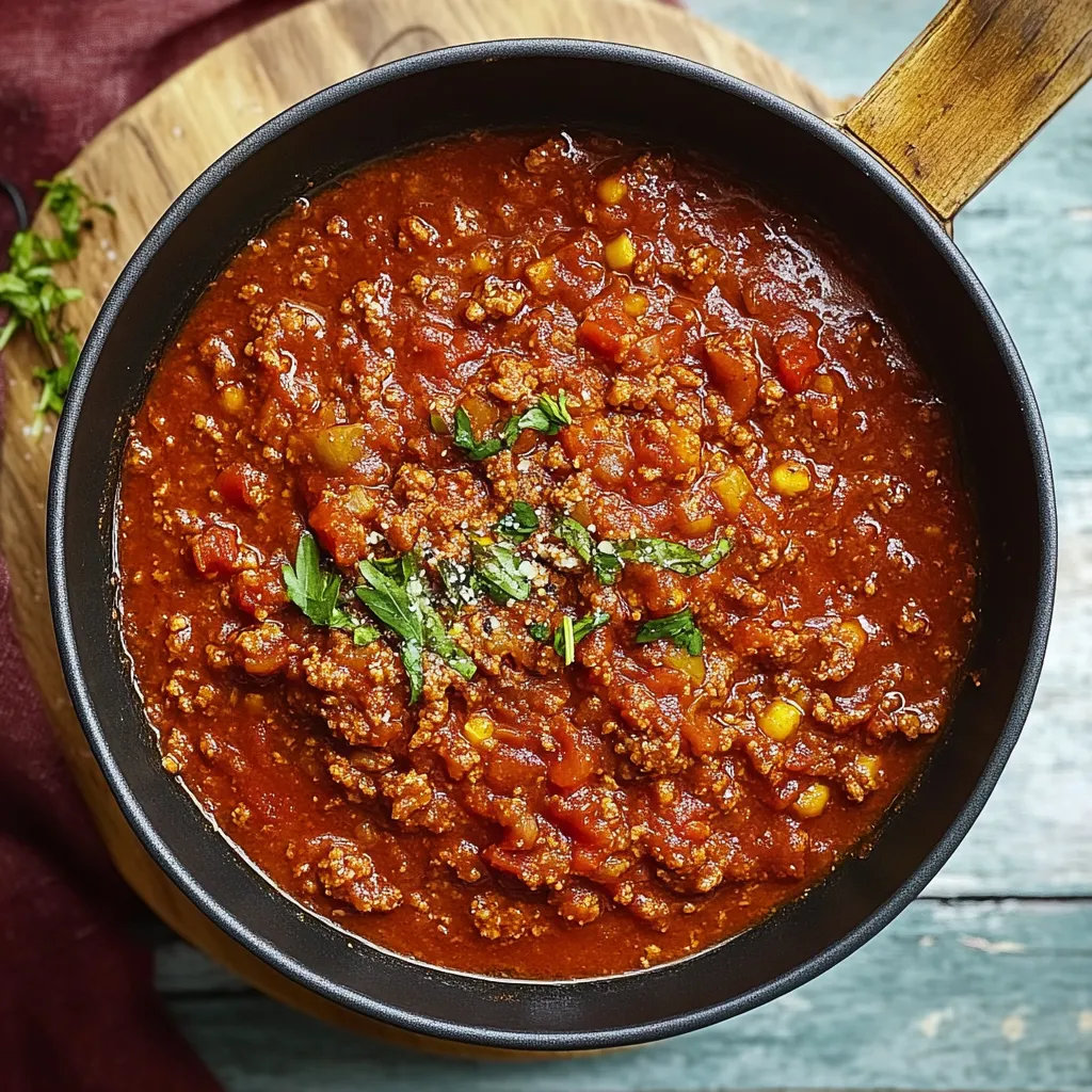 Ein schwarzer Topf mit einer Mischung aus Kartoffeln, Tomaten und Rindfleisch.