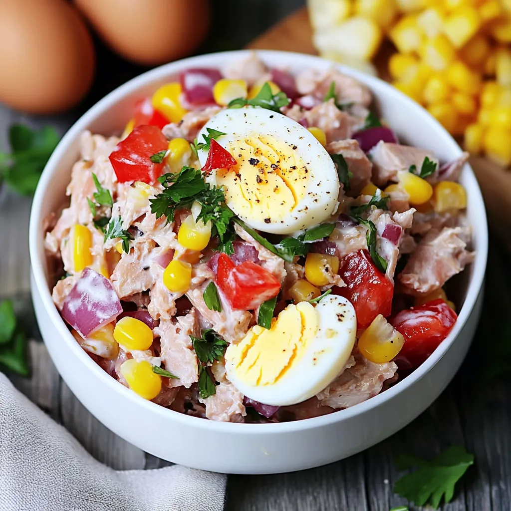 Ein weißer Teller mit Salat und Eiern.