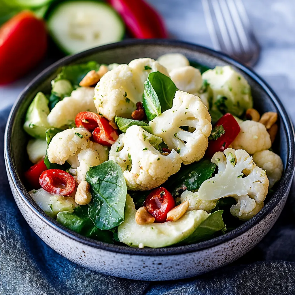 Ein Schälchen mit einer Mischung aus Kohl, Nüssen, Tomaten, Zwiebeln und Käse.