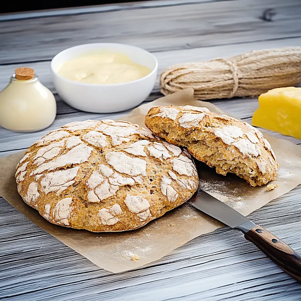 Eine Tafel mit verschiedenen Lebensmitteln wie Brot, Butter, Eiern und Käse.