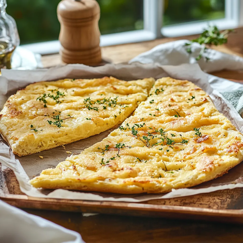 Ein Pizza mit Käse und Zwiebeln auf einem Teller.