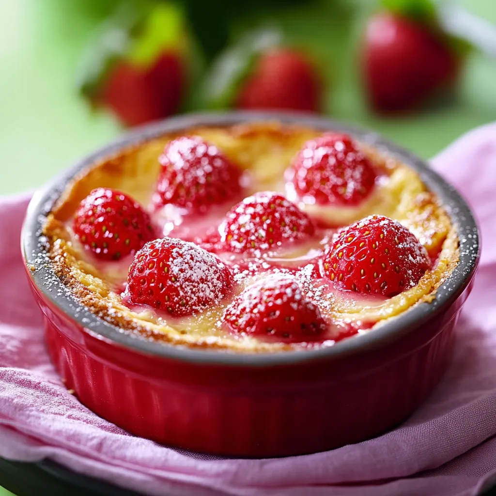Ein Glas mit einer Strawberry-Topping, die mit Zucker bestäubt ist.